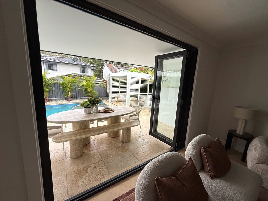 Indoor-Outdoor Bifold Door Transformation composition image